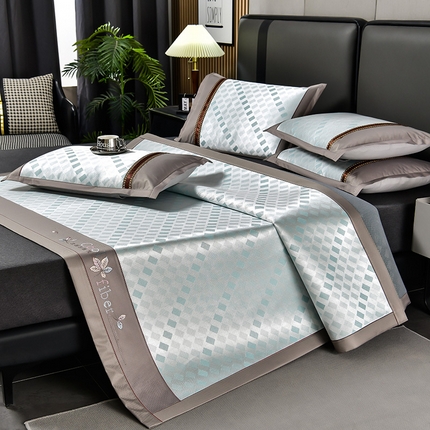 91家纺网 家纺一手货源 找家纺 （总）小牛席业 2025新款超精密冰丝席-矩阵方格系列凉感冰丝席系列凉席藤席冰藤席冰丝席竹席草席空调席乳胶席豆豆席