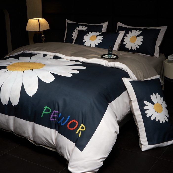 91家纺网 家纺一手货源 找家纺 花沐 2025新款轻奢潮牌亲肤棉纯棉四件套 帕酪