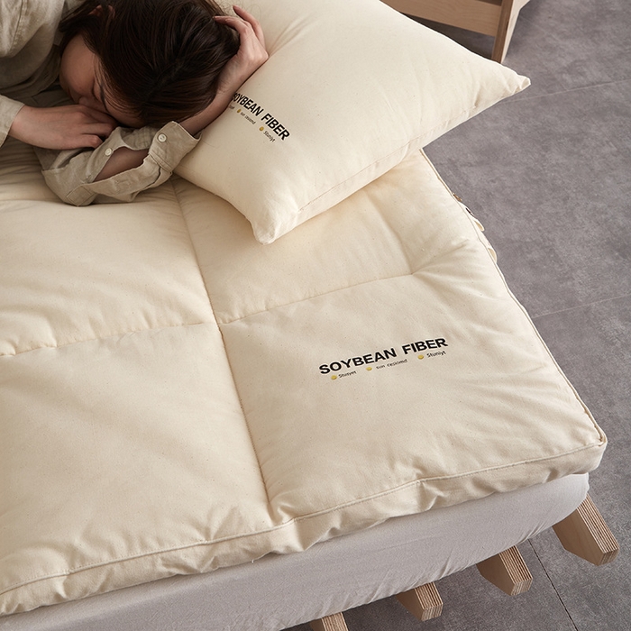 91家纺网 家纺一手货源 找家纺 （总）良品汇馆 日式无印a类全棉大豆床垫良品透气保暖原棉床褥垫5cm加厚床垫子