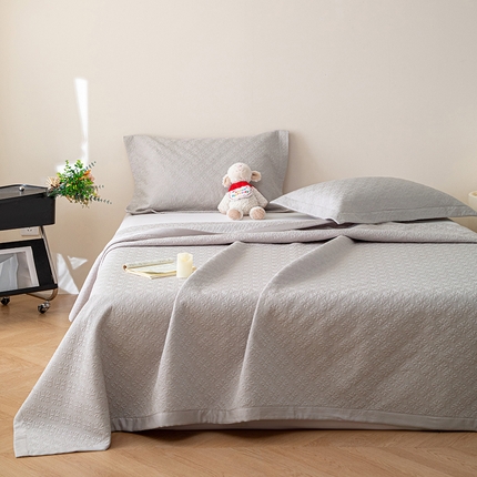 漫时光 2025春夏新款纯色双面莱赛尔天丝砂洗床盖三件套 天丝-烟灰