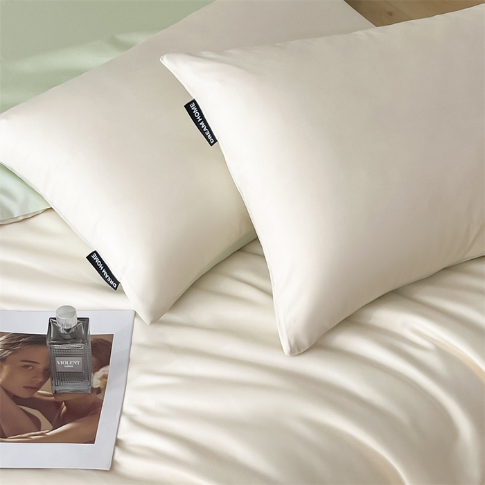 91家纺网 家纺一手货源 找家纺 笙意家纺 2025新款水洗真丝简约时尚四件套-简爱系列 简爱-奶昔白+水果清香