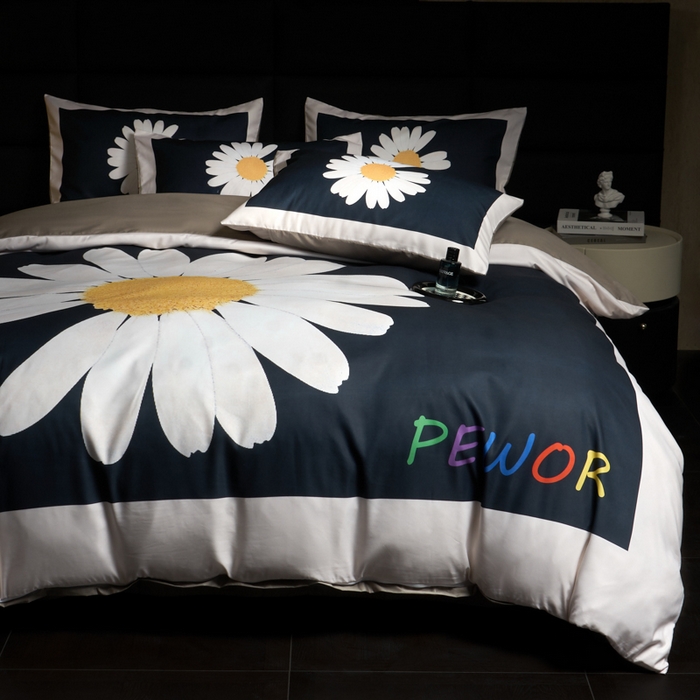 91家纺网 家纺一手货源 找家纺 花沐 2025新款轻奢潮牌亲肤棉纯棉四件套 帕酪