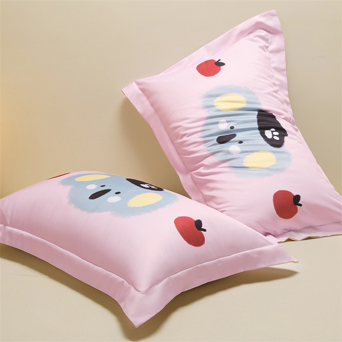 91家纺网 家纺一手货源 找家纺 笙意家纺 2025新款水洗真丝数码印花卡通枕套 考拉