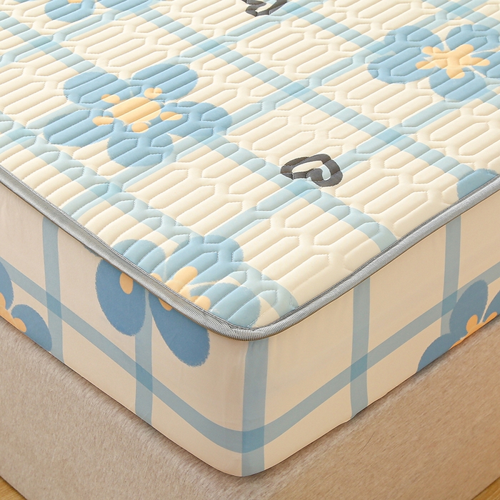 91家纺网 家纺一手货源 找家纺 伊人坊 2025新款A类凉感丝乳胶床笠凉席三件套 花花格调