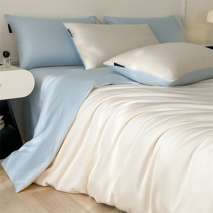 91家纺网 家纺一手货源 找家纺 （总）笙意家纺 2025新款水洗真丝简约时尚四件套-简爱系列