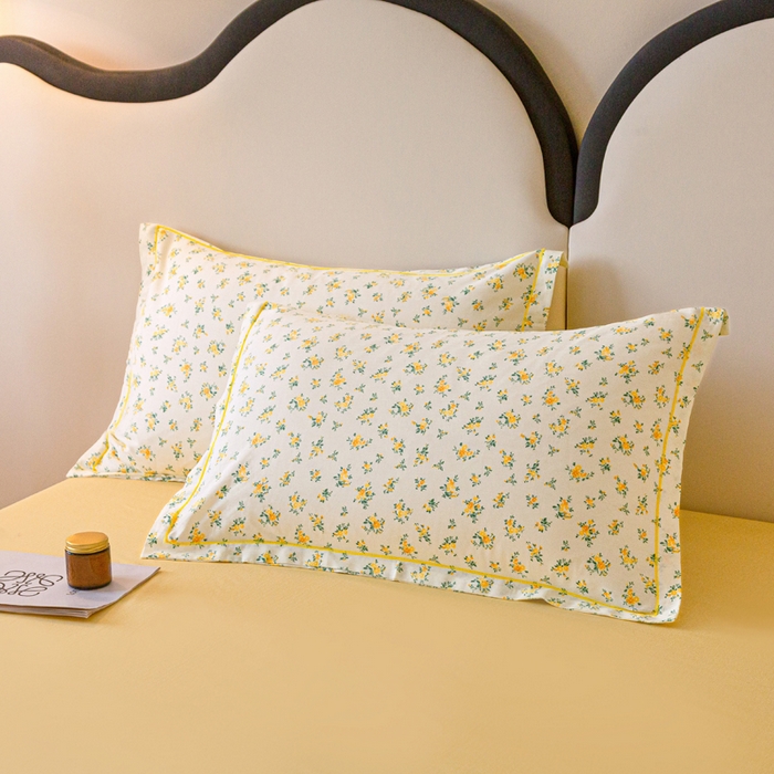 91家纺网 家纺一手货源 找家纺 棉乐町家居 2025新款全棉小清新人字纹四件套 春日碎花