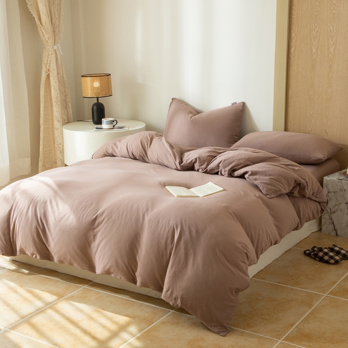 91家纺网 家纺一手货源 找家纺 梦可莱家居 2025春夏新品全棉针织棉纯色系列 蔷薇