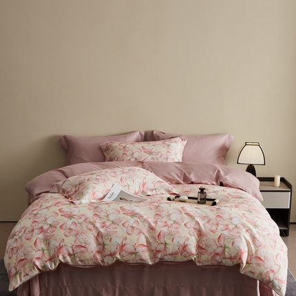 顾家家居 2025新款莱塞尔兰精天丝印花四件套 詹尼