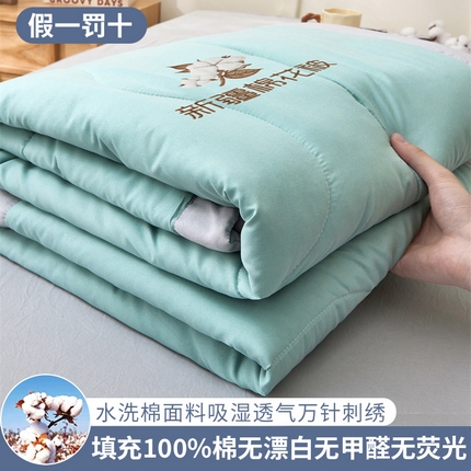 91家纺网 家纺一手货源 找家纺 （总） 2025新款A类100%新疆棉花夏凉被纯棉全棉填充毛巾绣绣花纯色双拼原棉空调被夏被