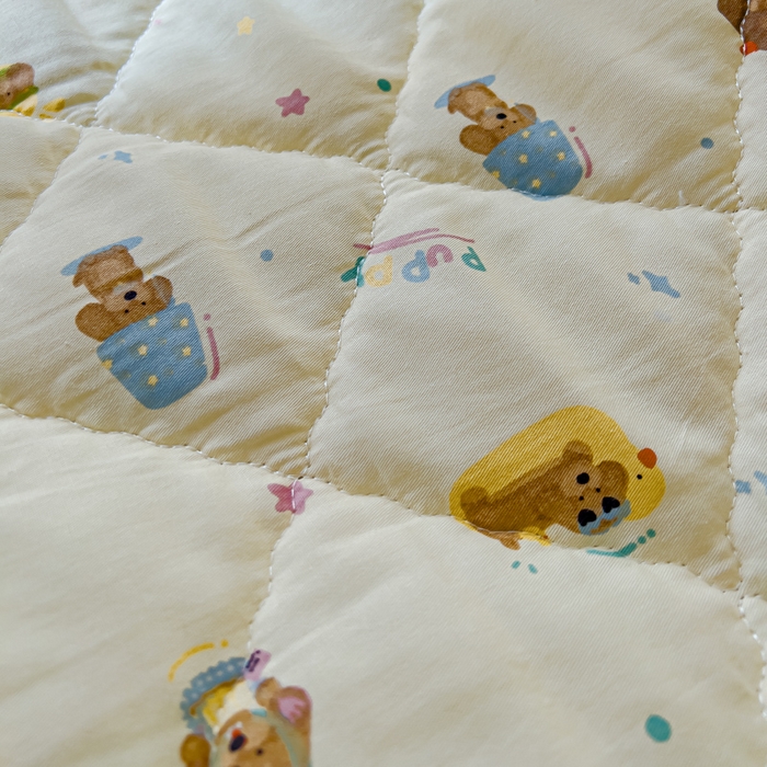 91家纺网 家纺一手货源 找家纺 U品汇 2025新品A类全棉夹棉床盖纯棉100%棉绗缝三件套炕垫褥子13372 G狗狗乐园