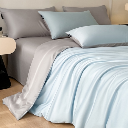 91家纺网 家纺一手货源 找家纺 （总）笙意家纺 2025新款水洗真丝简约时尚四件套-简爱系列