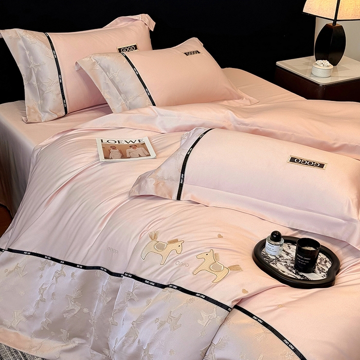 91家纺网 家纺一手货源 找家纺 （总）奥汀洛家纺 2025新款工艺款水洗天丝四件套-艾玛