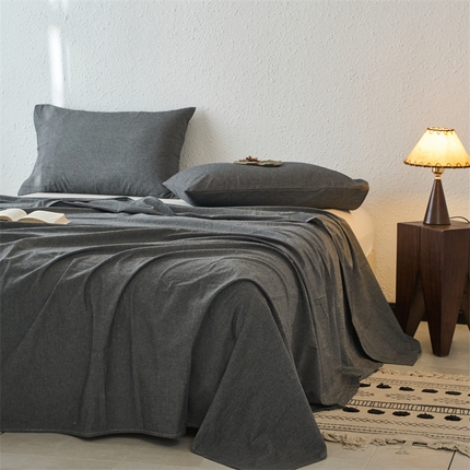 91家纺网 家纺一手货源 找家纺 （总）兰紫橙家纺 2025新款A类纯色色织全棉水洗棉床单