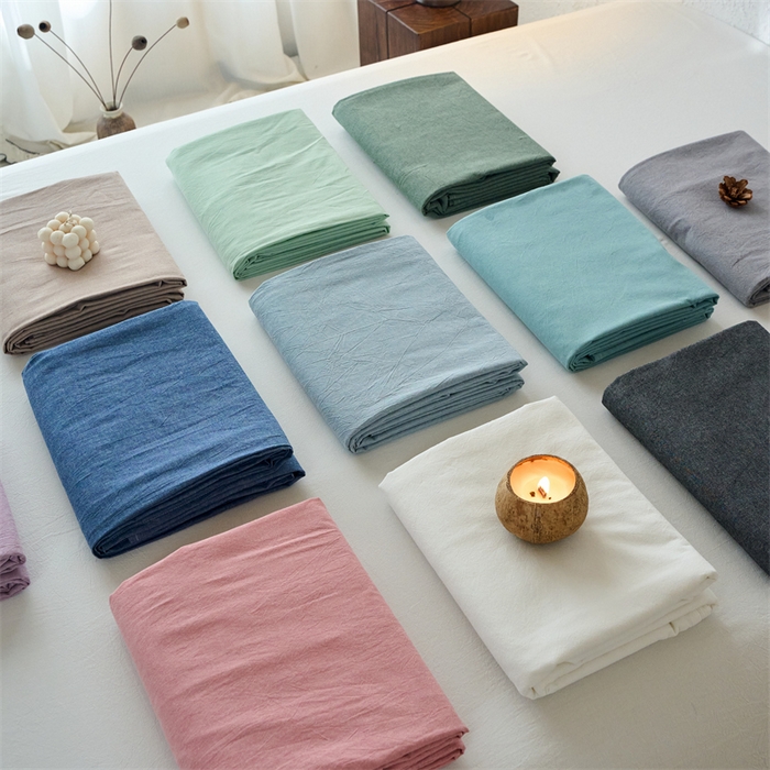 91家纺网 家纺一手货源 找家纺 （总）兰紫橙家纺 2025新款A类纯色色织全棉水洗棉床单