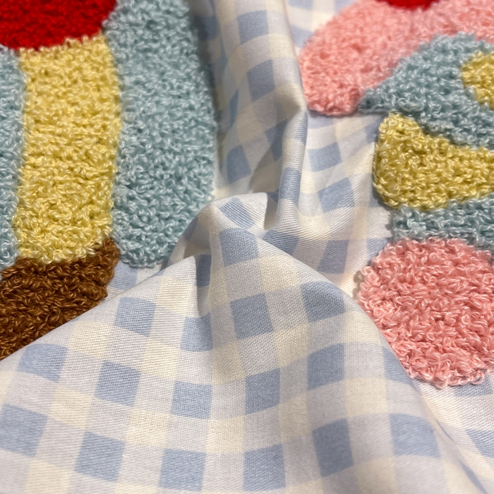 91家纺网 家纺一手货源 找家纺 蓝邻2025年新款全棉纯棉40s毛巾绣四件套 糕糕在上