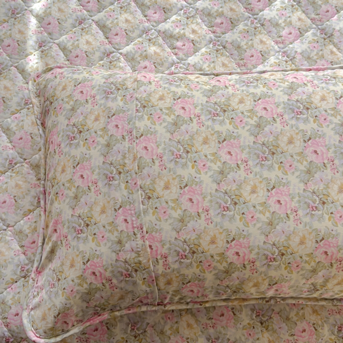 91家纺网 家纺一手货源 找家纺 U品汇 2025新款A类全棉夹棉防水床笠床罩单件隔尿透气床垫加厚防尘可水洗保护套 杏园暖秋粉