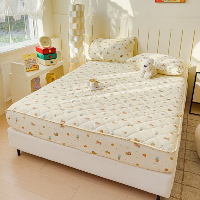 91家纺网 家纺一手货源 找家纺 U品汇 2025新款A类全棉夹棉防水床笠床罩单件隔尿透气床垫加厚防尘可水洗保护套 狗狗乐园