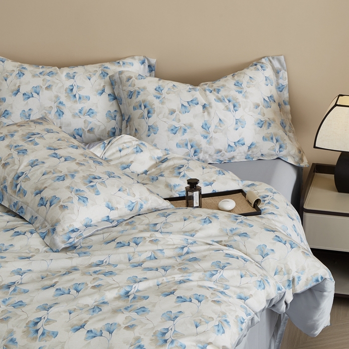 91家纺网 家纺一手货源 找家纺 顾家家居 2025新款莱塞尔兰精天丝印花四件套 玥瑶