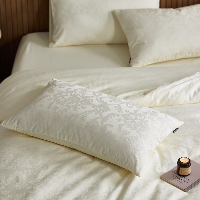 91家纺网 家纺一手货源 找家纺 安莱生活 2025全棉浮雕提花四件套-科林斯系列 科林斯-象牙白