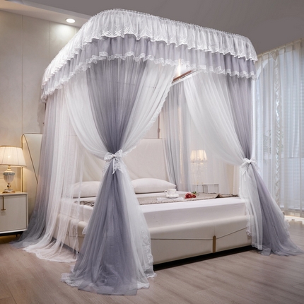 91家纺网 家纺一手货源 找家纺 （总）夏彩 2025新款双层防蚊纱雪纺轨道蚊帐88561+88592+88619