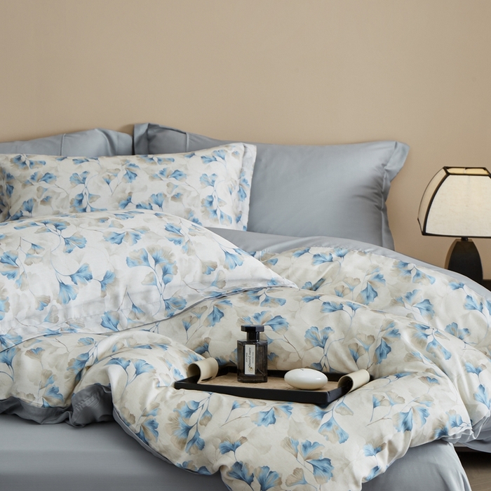 91家纺网 家纺一手货源 找家纺 顾家家居 2025新款莱塞尔兰精天丝印花四件套 玥瑶