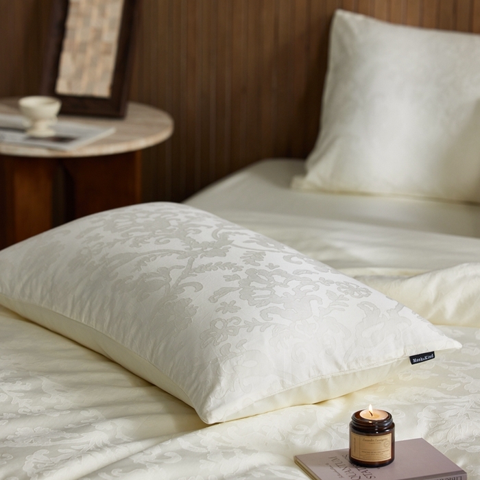 91家纺网 家纺一手货源 找家纺 安莱生活 2025全棉浮雕提花四件套-科林斯系列 科林斯-象牙白