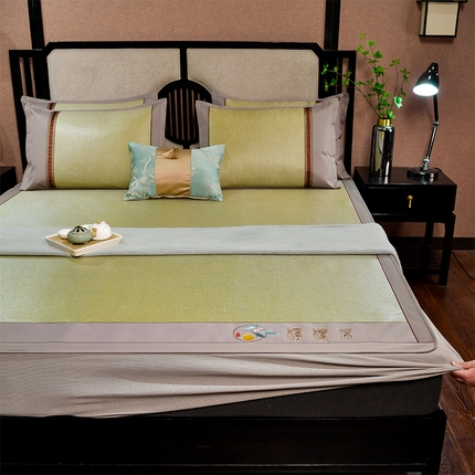91家纺网 家纺一手货源 找家纺 （总）小牛席业 2025新款柠檬清香冰藤席（床笠款））凉席藤席冰藤席竹席空调席草席冰丝席豆豆席乳胶席三件套