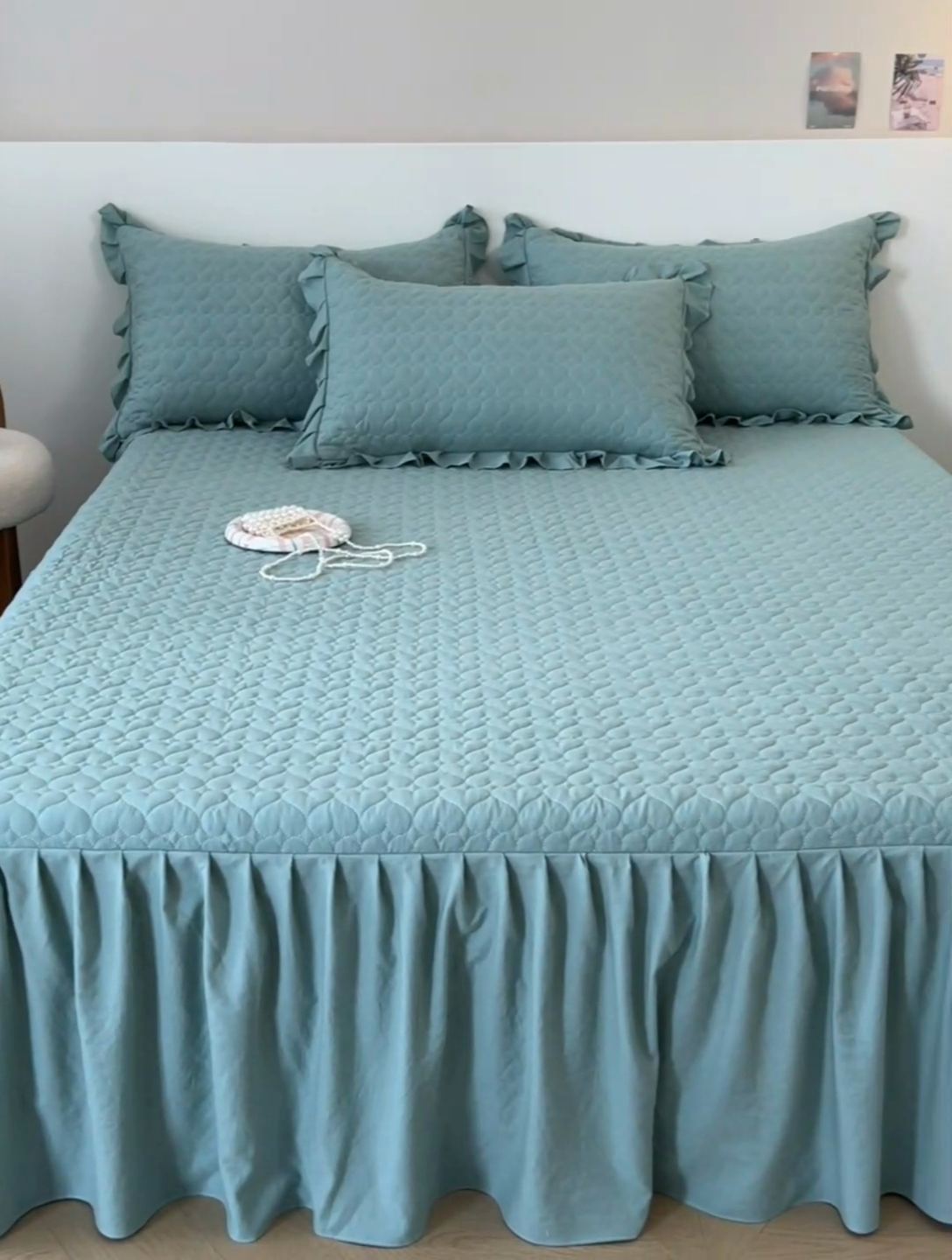 91家纺网 家纺一手货源 找家纺 （总）屹成家纺 2024新款水洗棉床笠款床裙花语系列