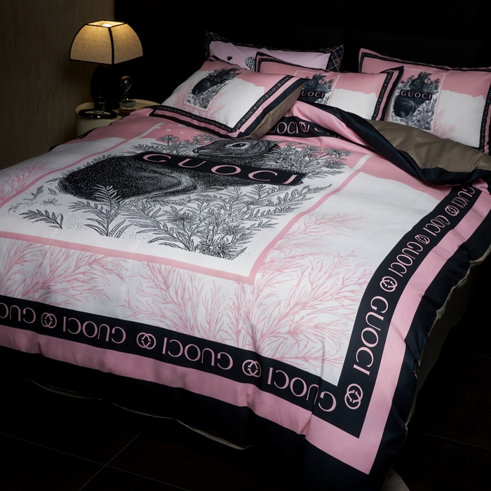 91家纺网 家纺一手货源 找家纺 花沐 2025新款轻奢潮牌亲肤棉纯棉四件套 熙兔