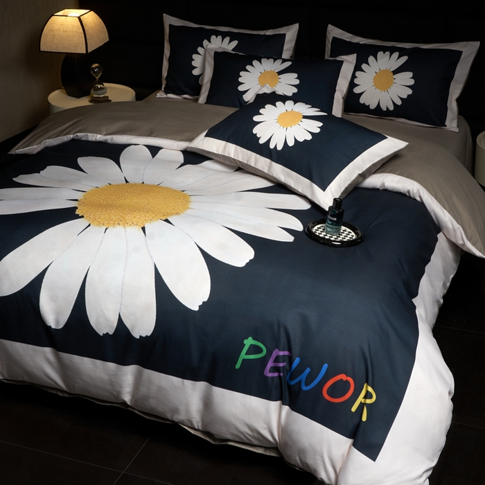 91家纺网 家纺一手货源 找家纺 花沐 2025新款轻奢潮牌亲肤棉纯棉四件套 帕酪