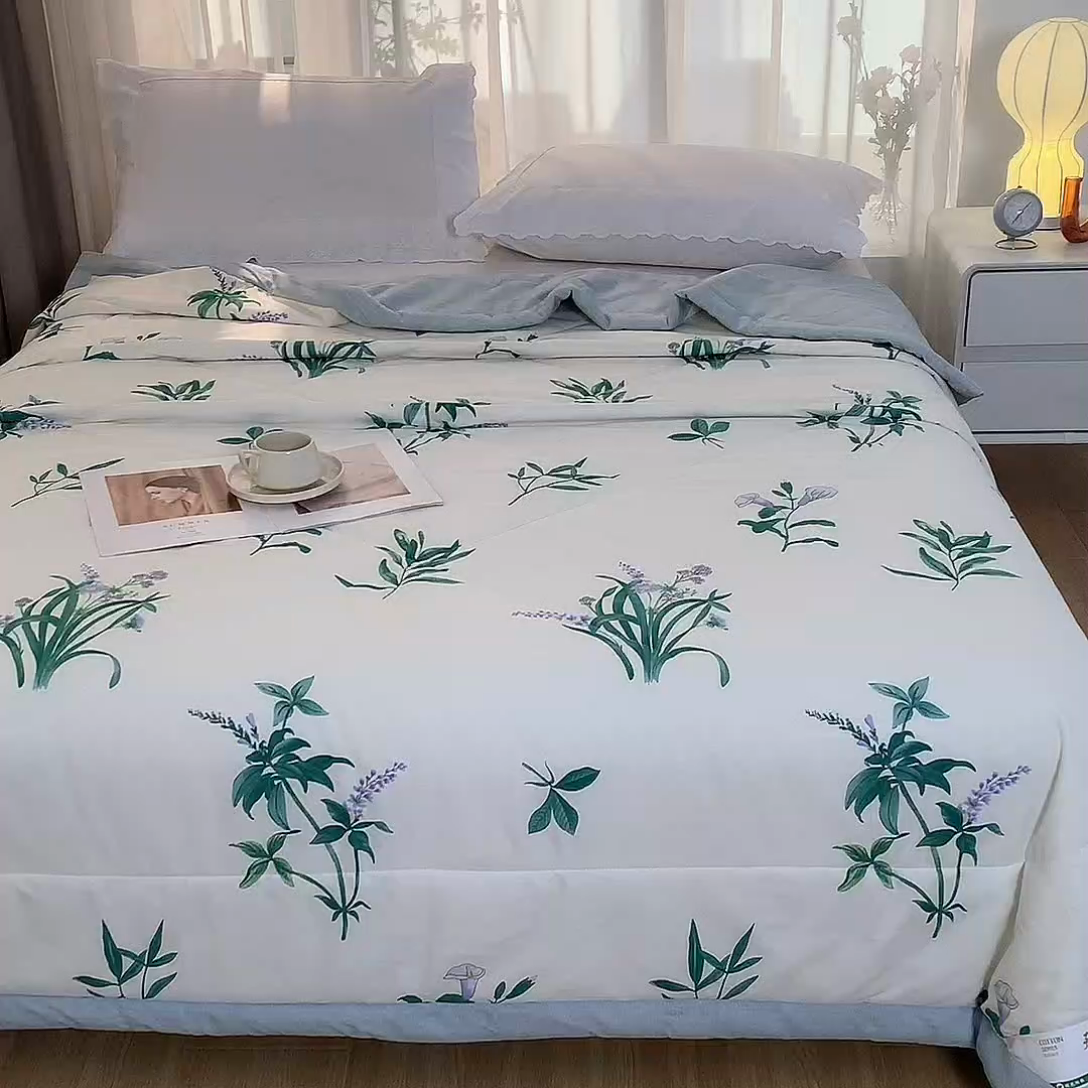 91家纺网 家纺一手货源 找家纺 羽梦家纺 2025新款新疆棉花全棉夏凉被被子被芯 梦境幽蓝