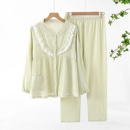 91家纺网 家纺一手货源 找家纺 （总）洛兰沙家居馆【只代发】【只代发】 简约印花睡衣女春夏季宽松休闲家居服