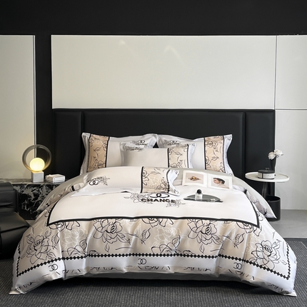 91家纺网 家纺一手货源 找家纺 （总）2025新款博纳家纺 纯棉数码印花+绣花四件套