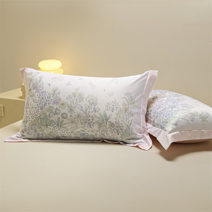 91家纺网 家纺一手货源 找家纺 笙意家纺 2025新款水洗真丝数码印花卡通枕套 游园