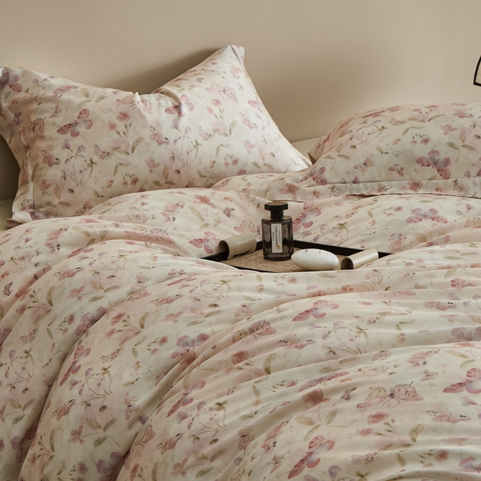 91家纺网 家纺一手货源 找家纺 顾家家居 2025新款莱塞尔兰精天丝印花四件套 玛卡