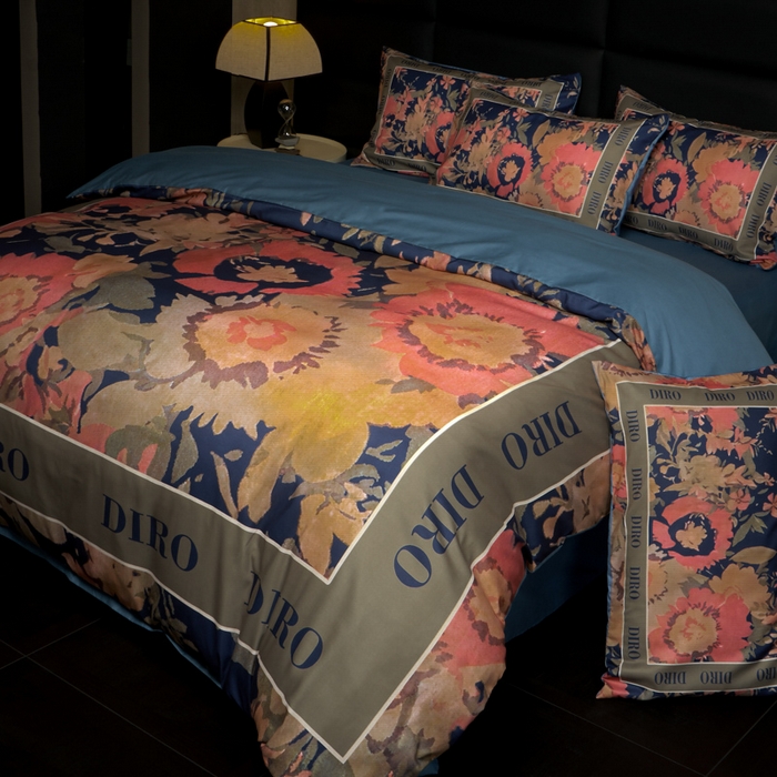 91家纺网 家纺一手货源 找家纺 花沐 2025新款轻奢潮牌亲肤棉纯棉四件套 花迪