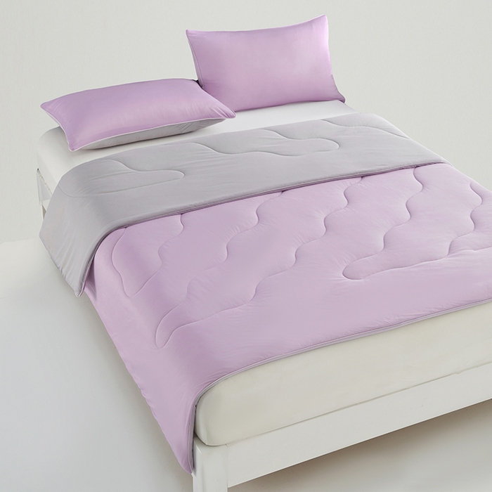 91家纺网 家纺一手货源 找家纺 米米儿家纺 2025新款跨境电商凉感丝夏被西瓜空调被 丁香紫灰