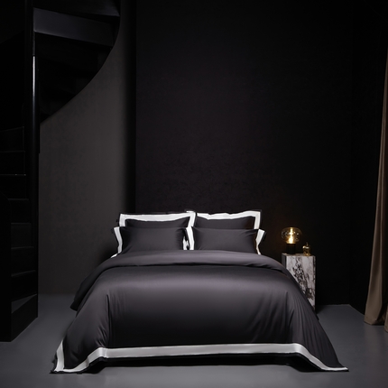 时亿2025新款100支长绒棉四件套-休斯顿系列 休斯顿 深灰