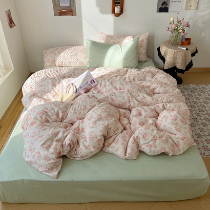 桃喜 2025春夏全棉碎花系列四件套 韶棠浅