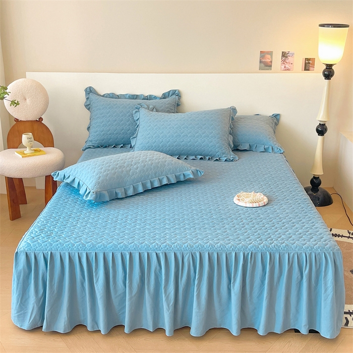 91家纺网 家纺一手货源 找家纺 （总）屹成家纺 2024新款水洗棉床笠款床裙花语系列