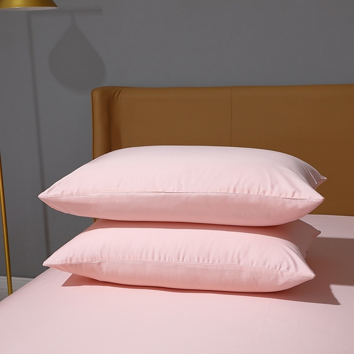 91家纺网 家纺一手货源 找家纺 晶缦家纺 2025新款全棉纯棉50支双股贡缎长绒棉纯色单品枕套 绮芸-浅粉玉