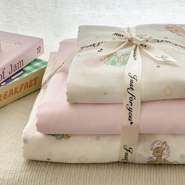 91家纺网 家纺一手货源 找家纺 2025新款双层纱印花卡通四件套-叠拍 小马宝莉