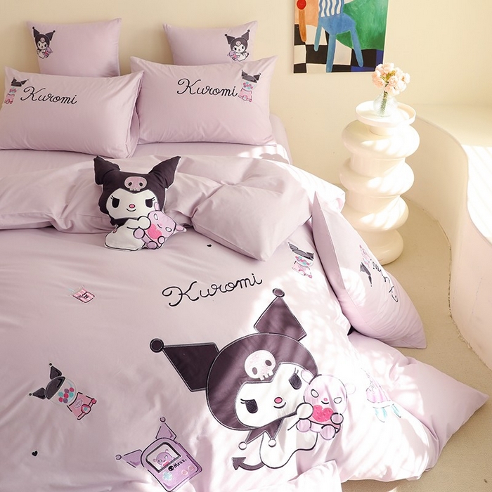 91家纺网 家纺一手货源 找家纺 绒棉世家 2025绒棉世家新款全棉水洗棉贴布绣专版四件套 库洛米