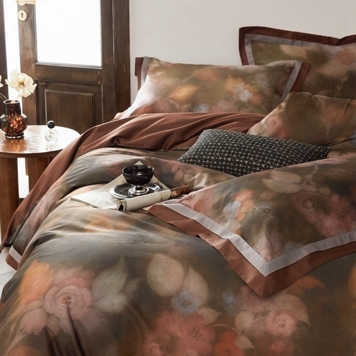 91家纺网 家纺一手货源 找家纺 由丽家纺 2025新款数码印花四件套 花黛玫