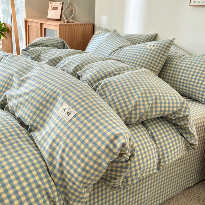 91家纺网 家纺一手货源 找家纺 21度C 2025新款A类全棉母婴级四件套单品系列-单被套 琉璃格