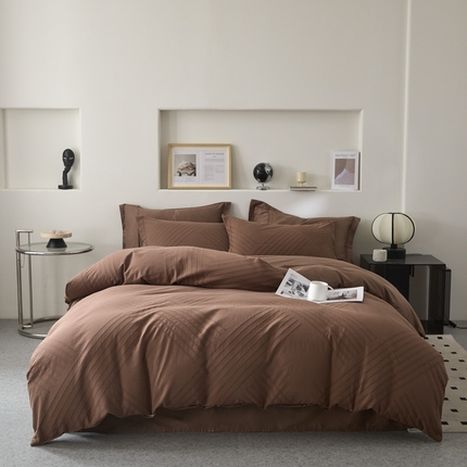 91家纺网 家纺一手货源 找家纺 （总）七七家纺 新款提花双层纱全棉四件套