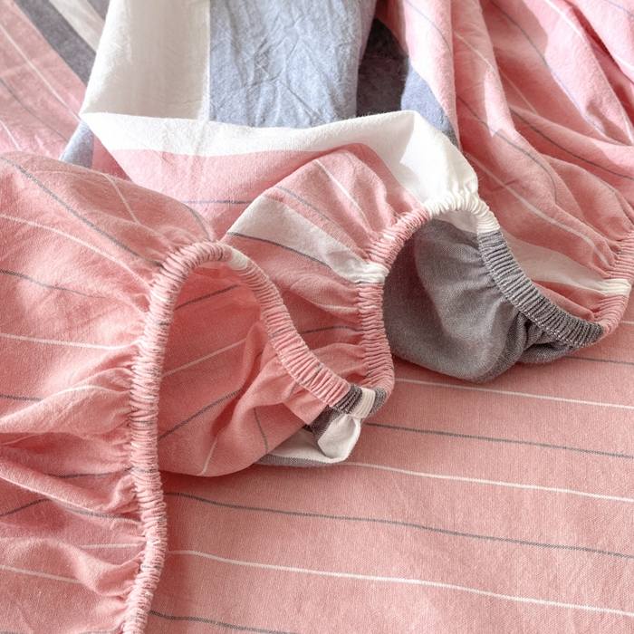 91家纺网 家纺一手货源 找家纺 21度C 2025新款A类全棉母婴级四件套单品系列-单床笠 豆蔻粉