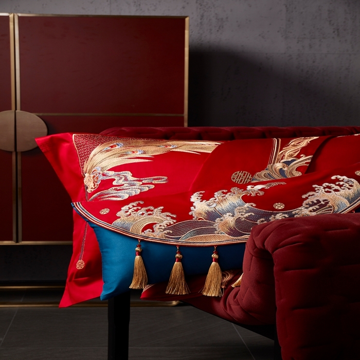 91家纺网 家纺一手货源 找家纺 爱情故事2025新款婚庆新品 千禧龙凤