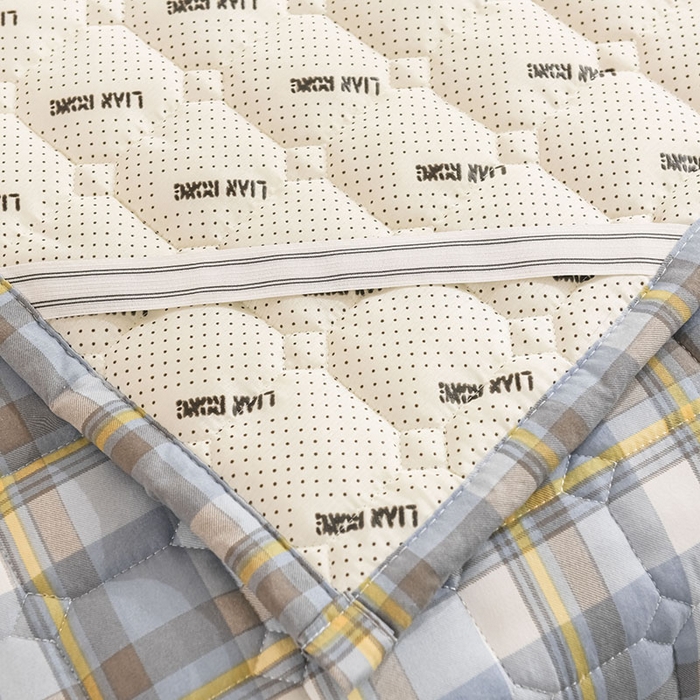 91家纺网 家纺一手货源 找家纺 恋绒家纺 无印风高低床学生床褥水洗棉宿舍上下铺软床垫 灰蓝格