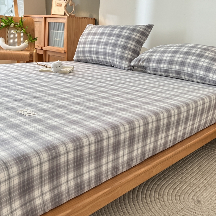 91家纺网 家纺一手货源 找家纺 21度C 2025新款A类全棉母婴级四件套单品系列-单床笠 可可灰